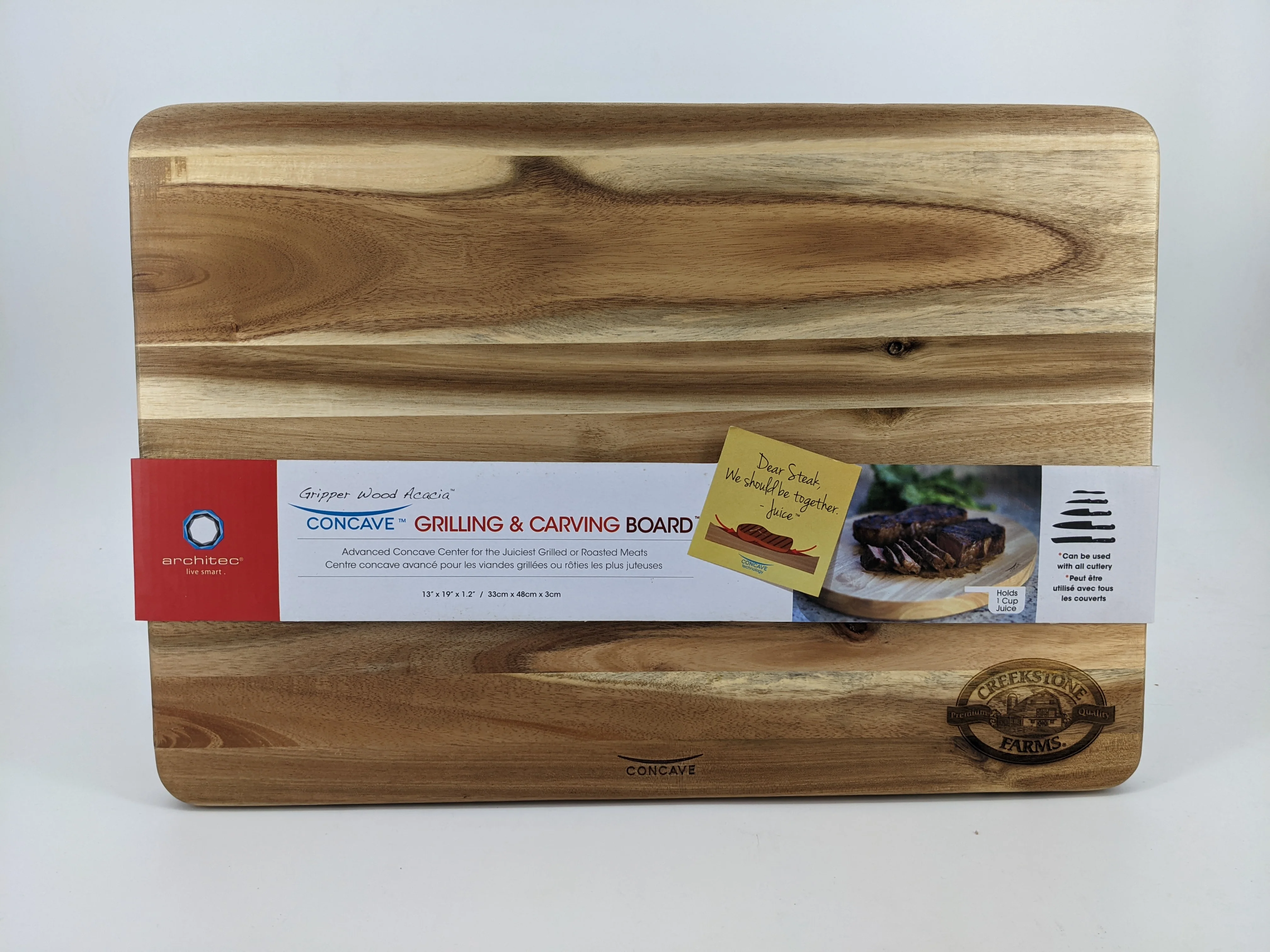 Creekstone Farms Concave Acacia Cutting Board - Image 4